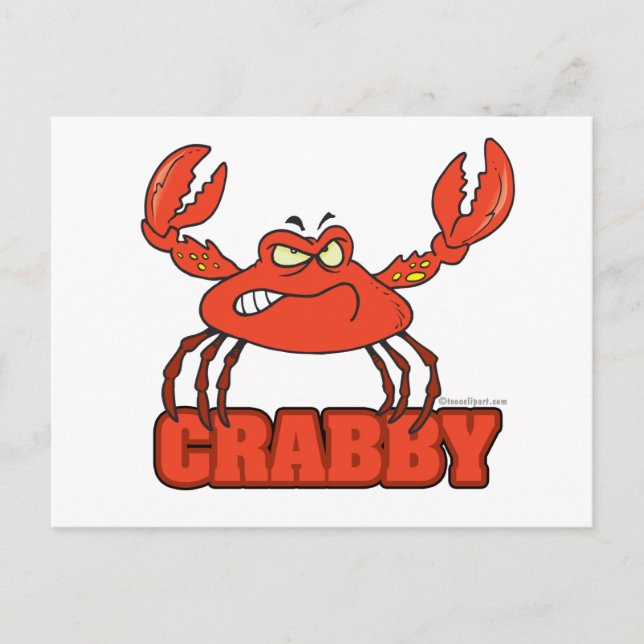 Carte Postale crabe rouge drôle avec attitude (Devant)