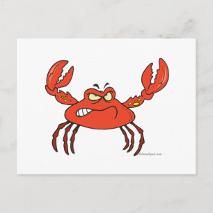 Carte Postale crabe rouge en colère