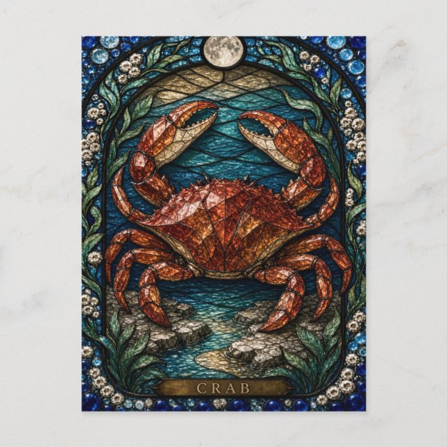 Carte Postale Crabe, verre teinté Tide Stone (Devant)