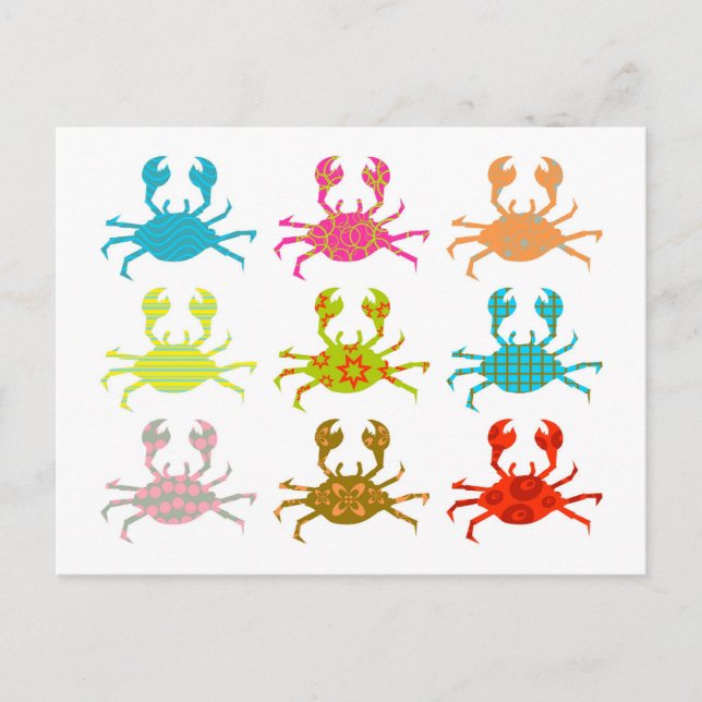 Carte Postale Crabes à motifs (Devant)