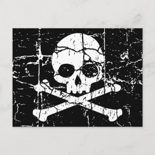 Carte postale Cracked Skull and Crossbones