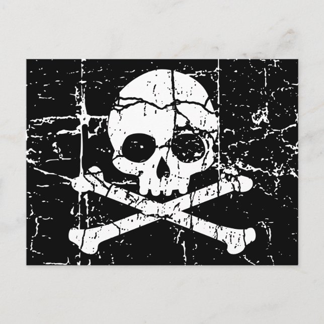 Carte postale Cracked Skull and Crossbones (Devant)