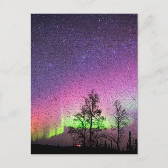 Carte Postale Crackt Texture Art Northern Lights Sky Alaska (Devant)