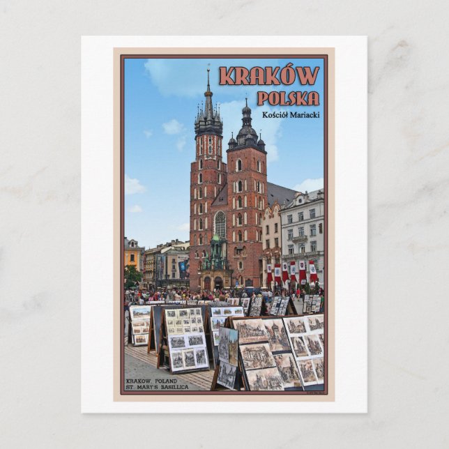 Carte Postale Cracovie - Basilique Saint-Marys (Devant)