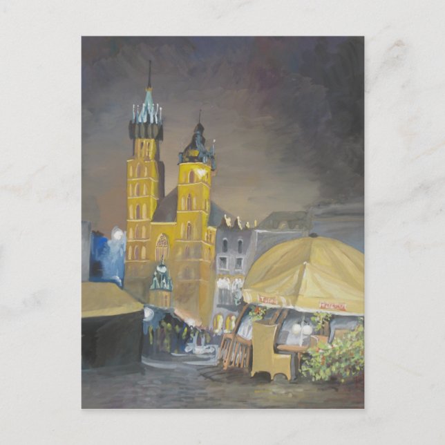 Carte Postale Cracovie la nuit (Devant)