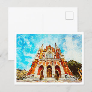 Carte Postale Cracovie Pologne Belle peinture à l'huile paysage