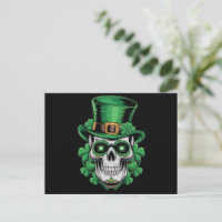 Crâne à sucre St Patrick Day Shamrock chanceux