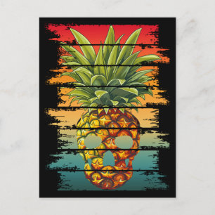 Carte Postale Crâne Ananas Vintage