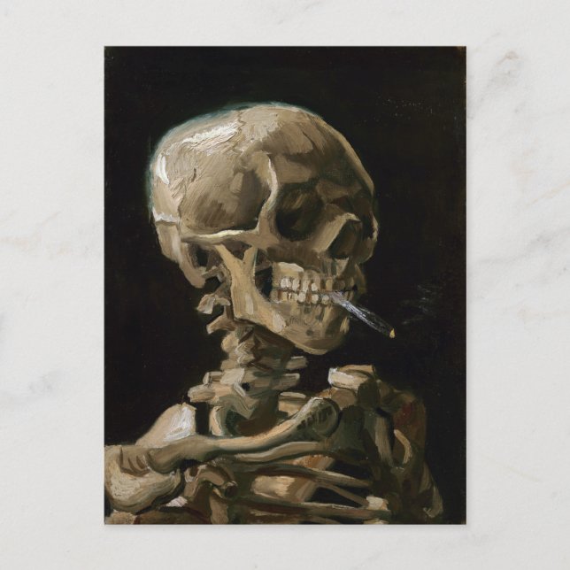 Carte Postale Crâne avec brûler la cigarette Vincent van Gogh Ar (Devant)