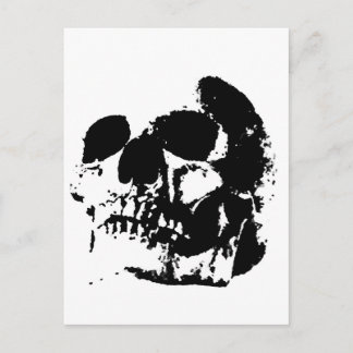 Carte Postale Crâne d'art pop noir et blanc