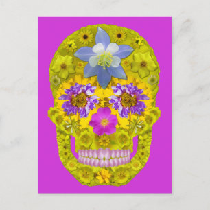 Carte Postale Crâne de fleurs 3
