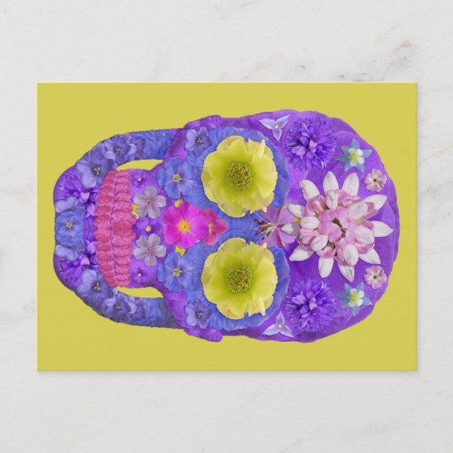 Carte Postale Crâne de fleurs 5 (Devant)