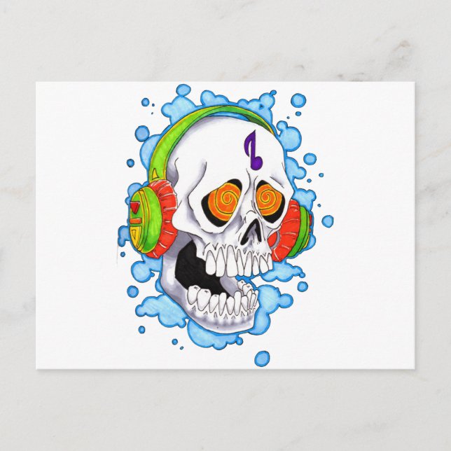 Carte Postale Crâne de musique (Devant)