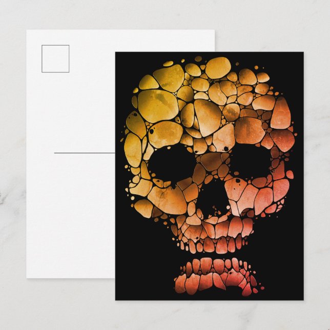 Carte Postale Crâne de pierre – Unique art gothique inspiré des  (Devant / Derrière)