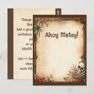 Carte Postale Crâne de pirate Parle comme un pirate anniversaire