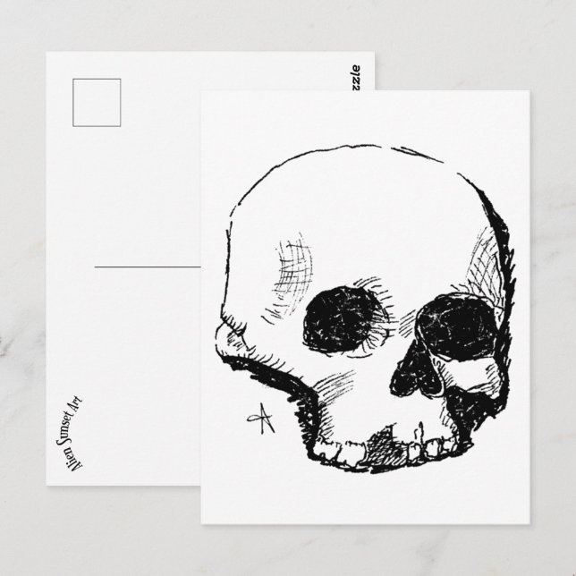 Carte Postale crâne de spoopy (Devant / Derrière)