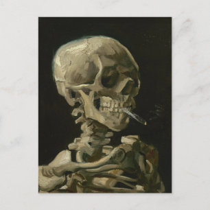 Carte Postale Crâne de squelette avec cigarette allumée, Van Gog