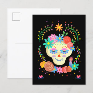 Carte Postale Crâne de sucre de Día de los Muertos