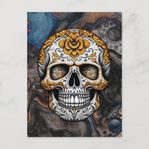 Carte Postale Crâne de Sucre Halloween