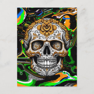 Carte Postale Crâne de Sucre Halloween