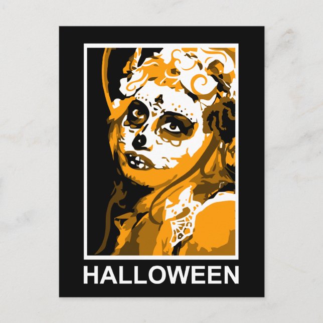 Carte Postale crâne de sucre : halloween (Devant)