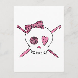 Carte Postale Crâne d'embarcation (rose)