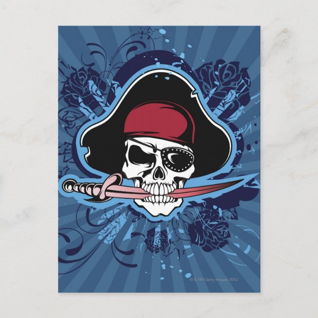 Carte Postale Crâne d'un pirate (Devant)