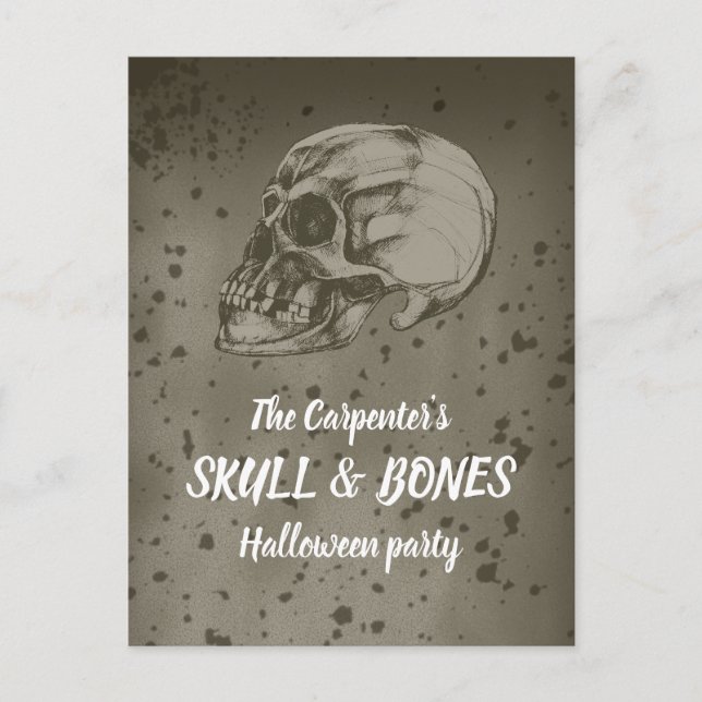Carte Postale Crâne effrayant pour Halloween (Devant)
