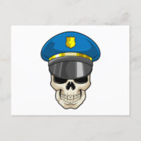 Crâne en tant qu'officier de police avec casquette