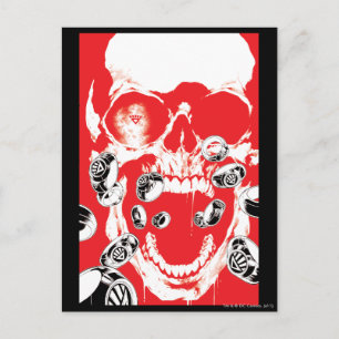 Carte Postale Crâne et anneaux - Rouge