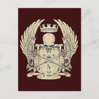 Carte Postale Crâne et couronne