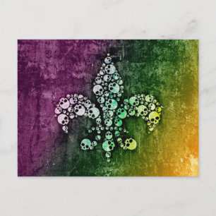 Carte Postale Crâne Fleur De Lis