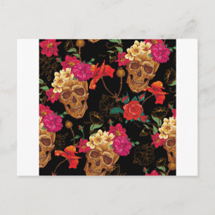 Carte Postale crâne floral