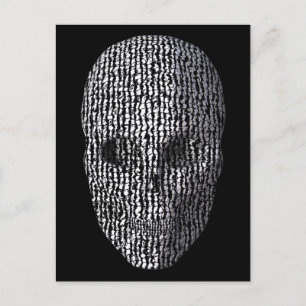Carte Postale Crâne marbré noir et blanc
