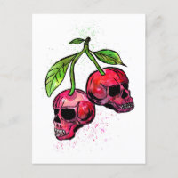 Crâne rouge cerise