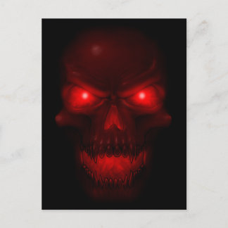 Carte Postale Crâne rougeoyant rouge