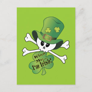 Carte Postale Crâne shamrock