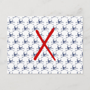 Carte Postale Crâne vintage et os croisés