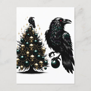 Carte Postale Crânes gothiques et ravens Arbre de Noël