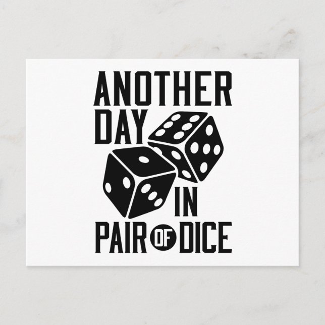 Carte Postale Craps Casino une autre journée en paire de dés (Devant)