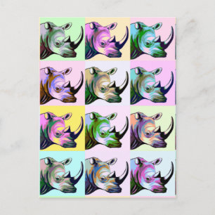 Carte Postale Crash de Rhinos Pop Art