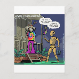 Carte Postale Crash Test Hippie Funny
