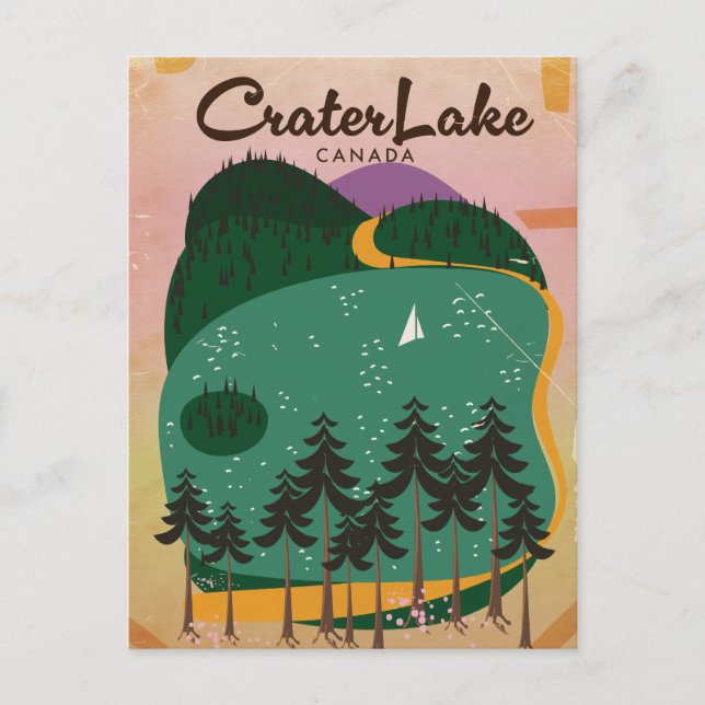 Carte Postale Crater lake Canada Affiche de voyage (Devant)