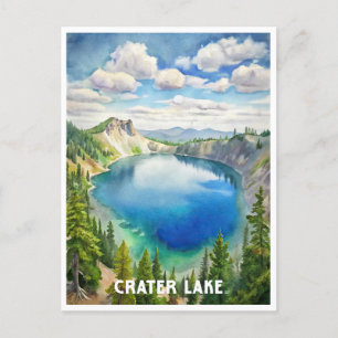 Carte Postale Crater Lake National Park Watercolor Peinture