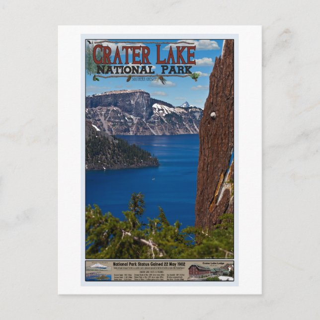 Carte Postale Crater Lake - Poster d'information (Devant)