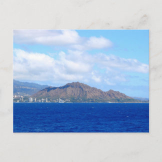 Carte Postale Cratère de Diamond Head avec des nuages dramatique
