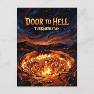 Carte Postale Cratère de gaz de Darvaza Turkménistan