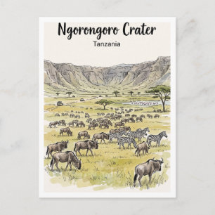 Carte Postale Cratère de Ngorongoro Karatu Tanzanie