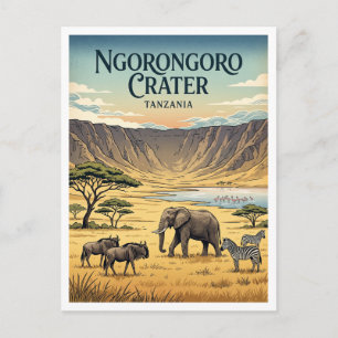 Carte Postale Cratère de Ngorongoro Karatu Tanzanie