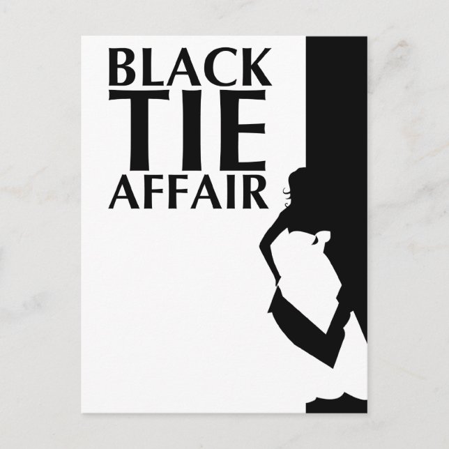 Carte Postale cravate noire : belle silhouette (Devant)